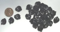 25 14mm Wide Black Leaf Beads